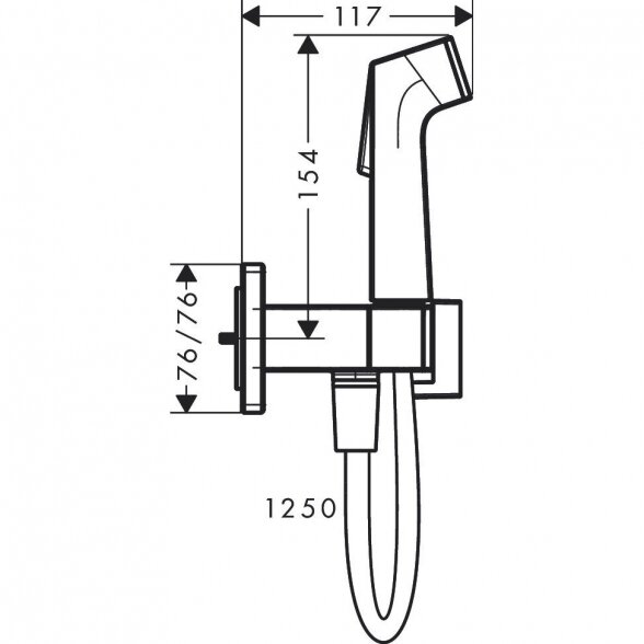 Potinkinis bidete dešelio komplektas HANSGROHE Square 1jet, 29233000 1