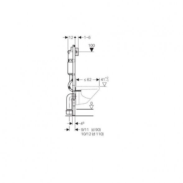 Potinkinis GROHE Rapid SL rėmas su chromuotu mygtuku ir klozetu VITRA Sento Rimless 16