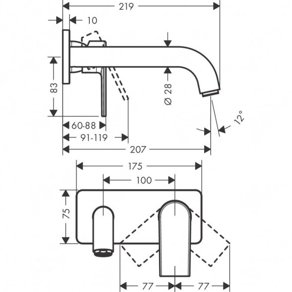 Potinkinis maišytuvas praustuvui HANSGROHE Vernis Shape, 71578000 1