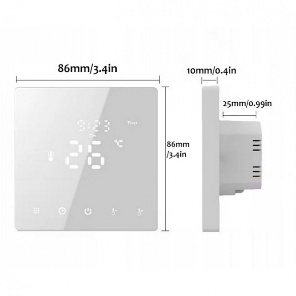 Potinkinis patalpos termostatas slim Wi-Fi, baltas 2