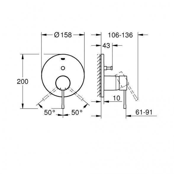 Potinkinis vonios komplektas GROHE Essence New 221 mm 10