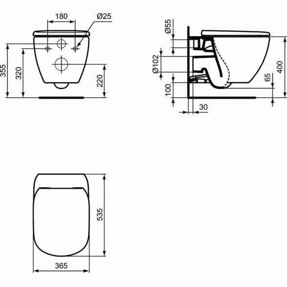 Potinkinis WC rėmas TECE su juodu mygtuku Now, tarpine ir tvirtinimais (4 in 1) + IDEAL STANDARD Tesi AquaBlade pakabinamas unitazas su Slim softclosing dangčiu 10