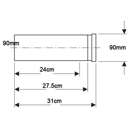 Prailginimas potinkinio WC rėmo nuotėkų vamzdžiui GEBERIT 3" x 310 mm 1