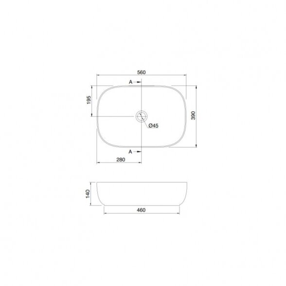 Praustuvas-dubuo SCARABEO Glam 560 x 390 mm, baltas 3