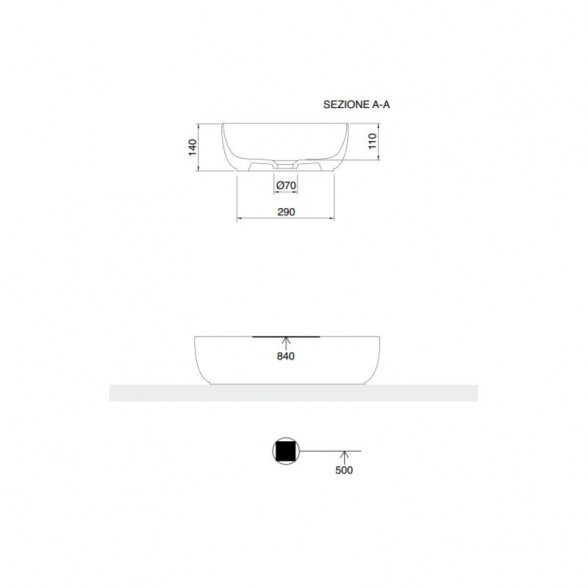 Praustuvas-dubuo SCARABEO Glam 560 x 390 mm, baltas 4