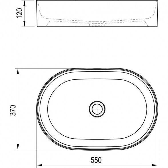 Praustuvas pastatomas RAVAK Ceramik Slim O, 550 x 370 mm, XJX0D155000 3