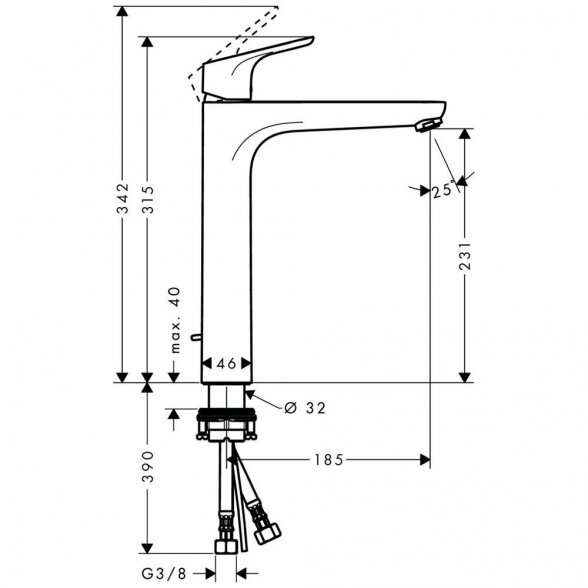 Praustuvo maišytuvas HANSGROHE Focus, 31531000 2