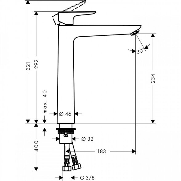 Praustuvo maišytuvas HANSGROHE Talis E 240, 71717000 3