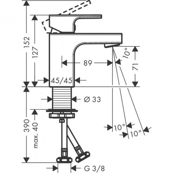 Praustuvo maišytuvas HANSGROHE Vernis Shape 70, 71567000 1