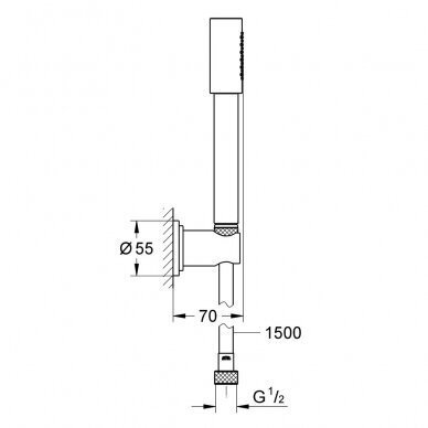 Rankinio dušelio rinkinys GROHE Sena Stick, 28348000 1