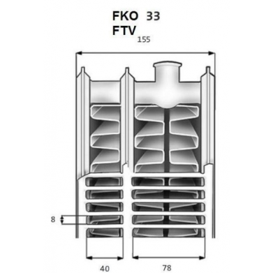 Radiatorius apatinio pajungimo KERMI FTV 33 x 500 x 2000 8