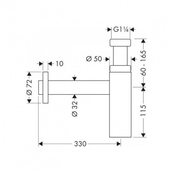 Sifonas praustuvui HANSGROHE Flowstar S 1 1/4" x 32 mm (Įvairių spalvų) 1