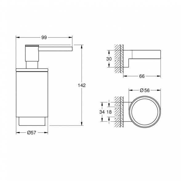 Skysto muilo dozatorius GROHE Selection, 41218KF0 2