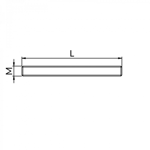 Srieginis strypas NICZUK M10 x 2000 mm (8.8) DIN 975, ZN 1