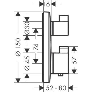 Termostatas HANSGROHE Ecostat S 2 funkcijų, 15758700 1