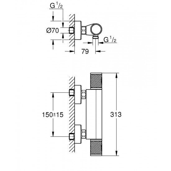 Termostatinis maišytuvas dušui GROHE Grohtherm 1000 Performance, 34827000 4