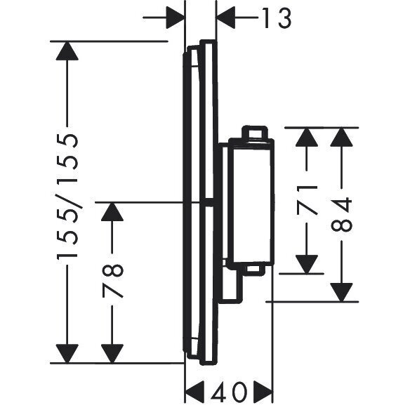 Termostatas HANSGROHE ShowerSelect Comfort E 1 funkcijos, 15574670 2