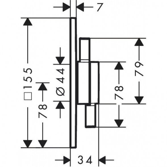 Termostatas HANSGROHE DouTurn E 2 funkcijų, 75417000 1