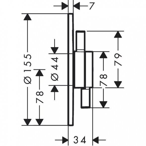 Termostatas HANSGROHE DouTurn E 2 funkcijų, 75418140 1