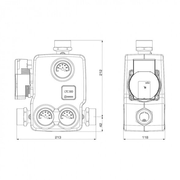 Termostatinis krovimo mazgas ESBE LTC361, 1 1/4" - 55º, 55006400 1