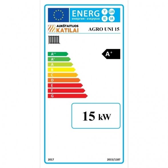 Universalus granulinis katilas AUKŠTAITIJOS KATILAI Agro Uni 15 kW 6