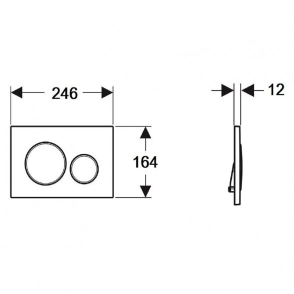 Vandens nuleidimo mygtukas GEBERIT Sigma 20, 115.882.DW1 1