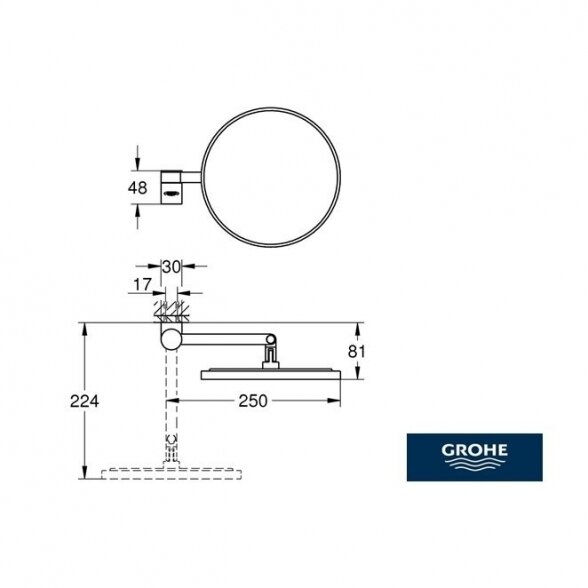 Veidrodis GROHE Selection, 41077GL0 2