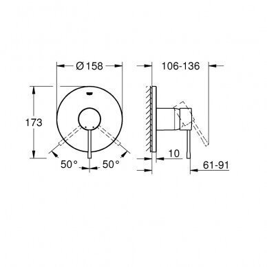 Virštinkinė dalis GROHE Essence, 24168GN1 3