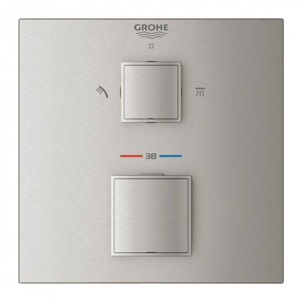 Virštinkinė dalis GROHE Grohtherm Cube 2 išėjimų, 24154DC0