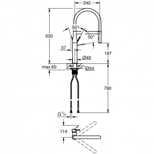 Virtuvės (plautuvės) maišytuvas GROHE Essence aukso spalvos, 30294GL0 9