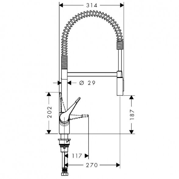 Virtuvės (plautuvės) maišytuvas HANSGROHE Cento XXL Semi-Pro 2jet, 14806000 3