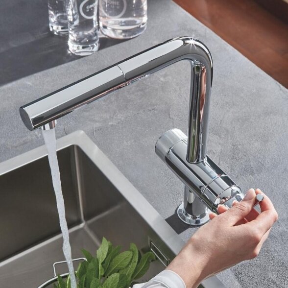 Virtuvės (plautuvės) maišytuvas su vandens filtru GROHE Blue Pure Minta, 31721000 + 40438001 2