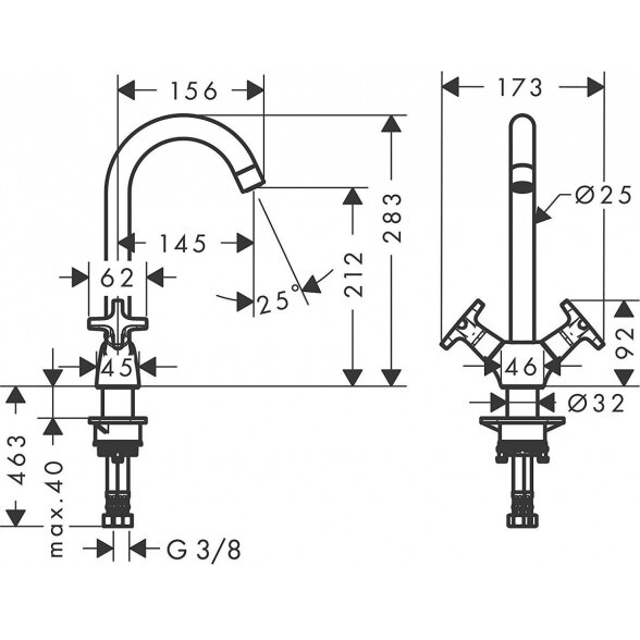 Virtuvinis (plautuvės) maišytuvas HANSGROHE Logis 71285000 1