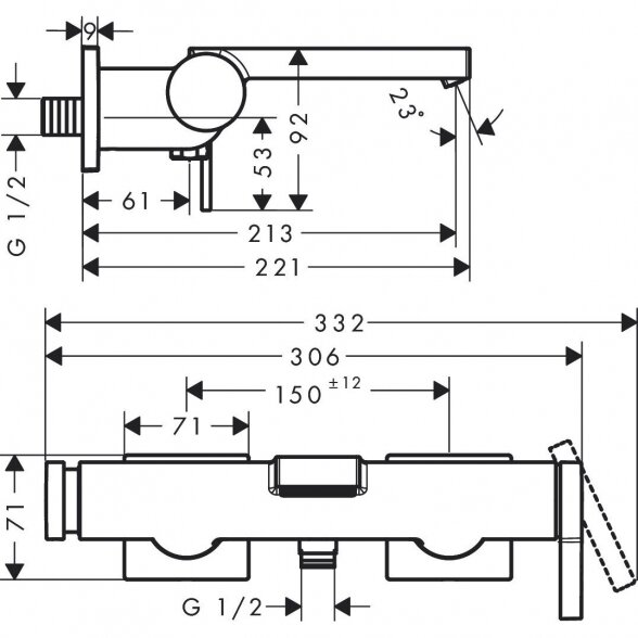 Vonios maišytuvas HANSGROHE Tecturis E, 73420140 3